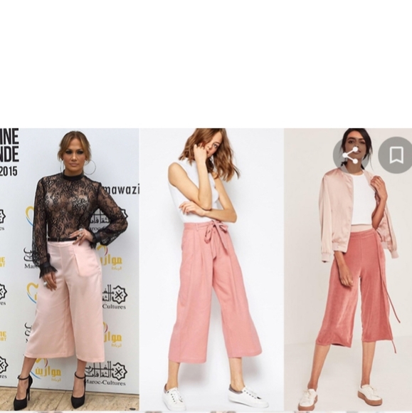 High Waist Wide Leg Culottes, Soft Flowy European Fabric, Wide Leg Pant 2 Pocket - Picture 2 of 6